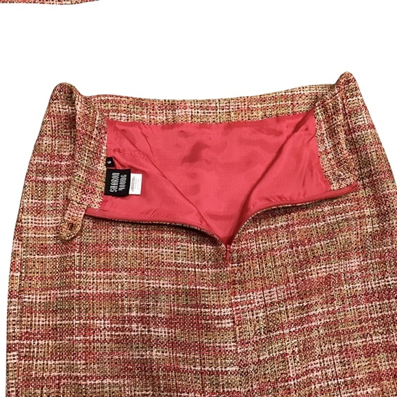 Vintage Sharon Young 2 pc Jacket & Shirt Set Silk‎ Lined Tweed Size 6 - Picture 7 of 12